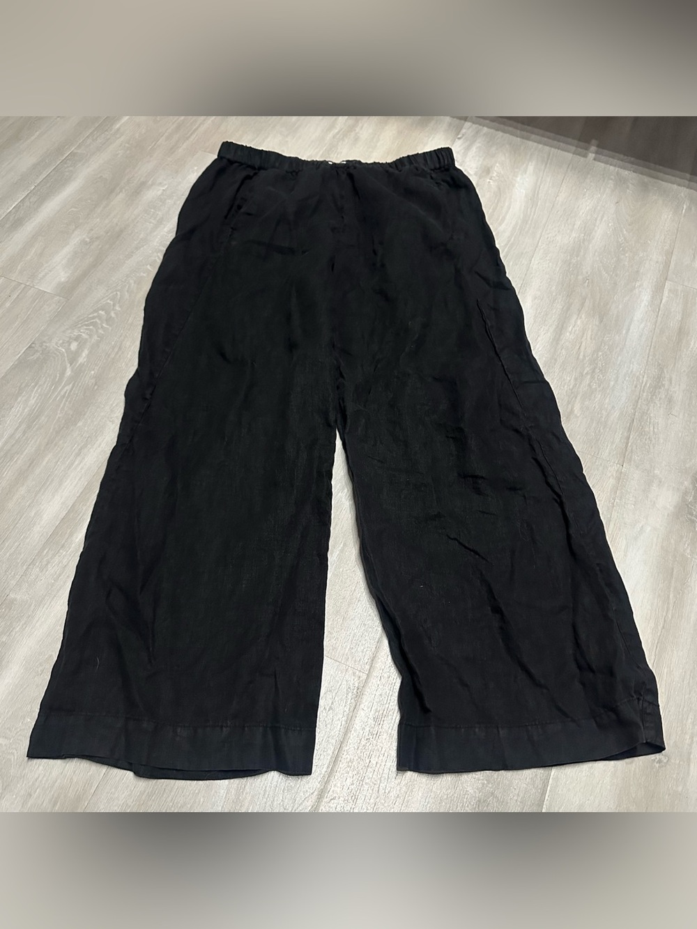 Velvet By Graham & Spencer Black %100 Linen Pull On Pants Sz M